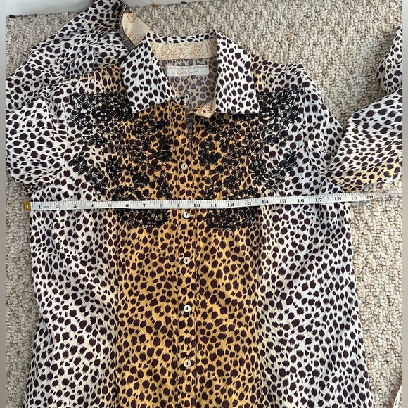 Robert Graham animal print long sleeve 100% cotton size M - Picture 11 of 11